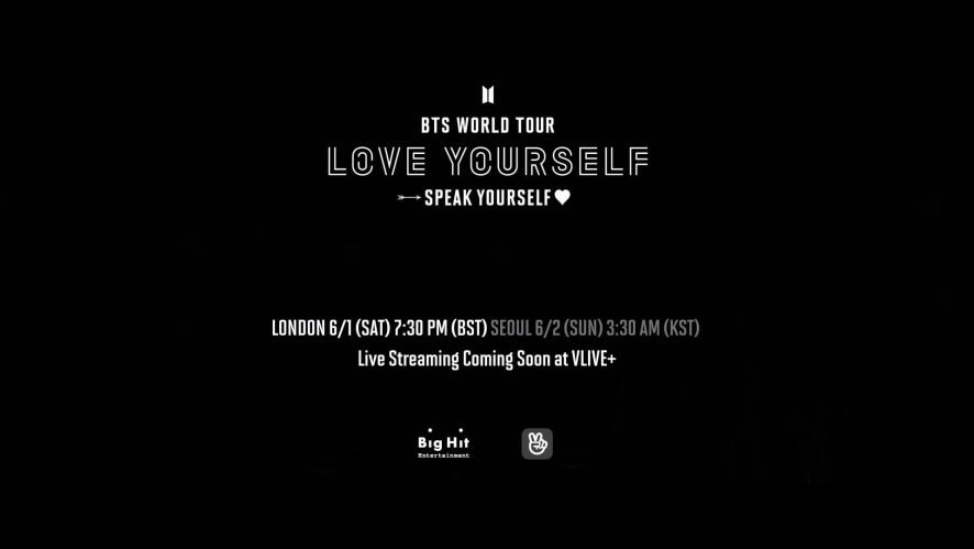 V Live Bts World Tour Love Yourself Speak Yourself In Wembley Stadium Vlive Coming Soon
