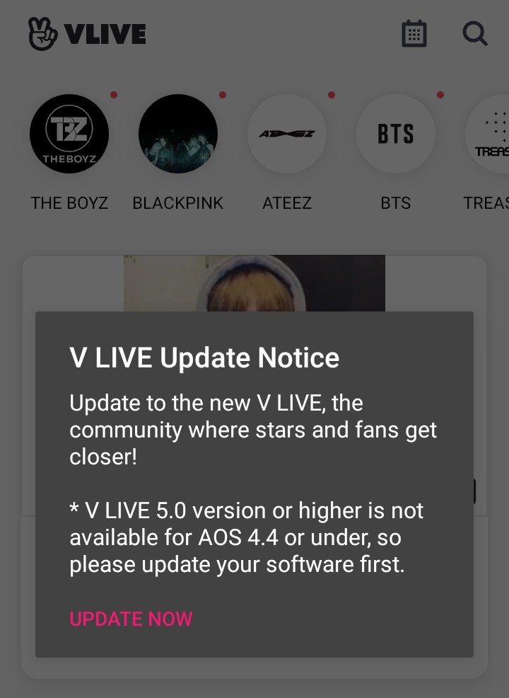 vlive app not updating