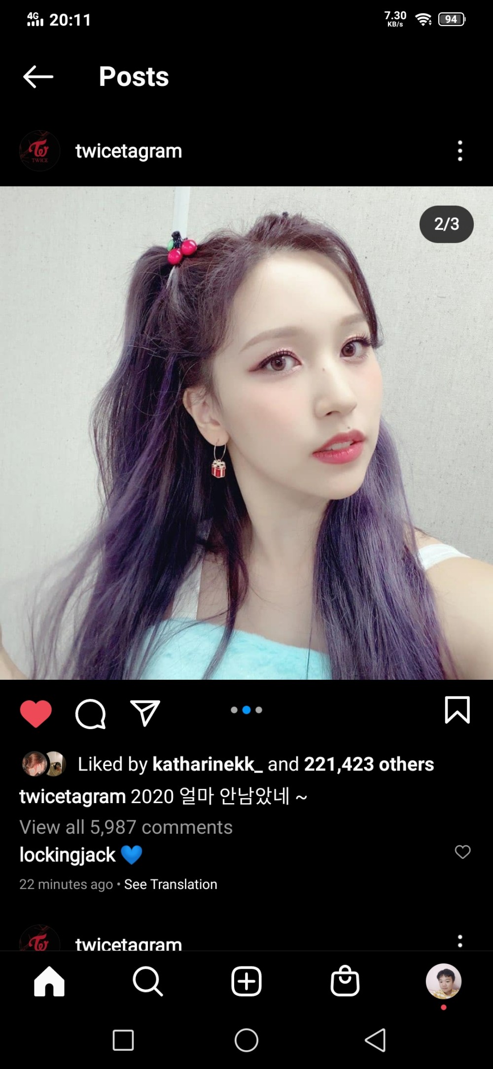 v live