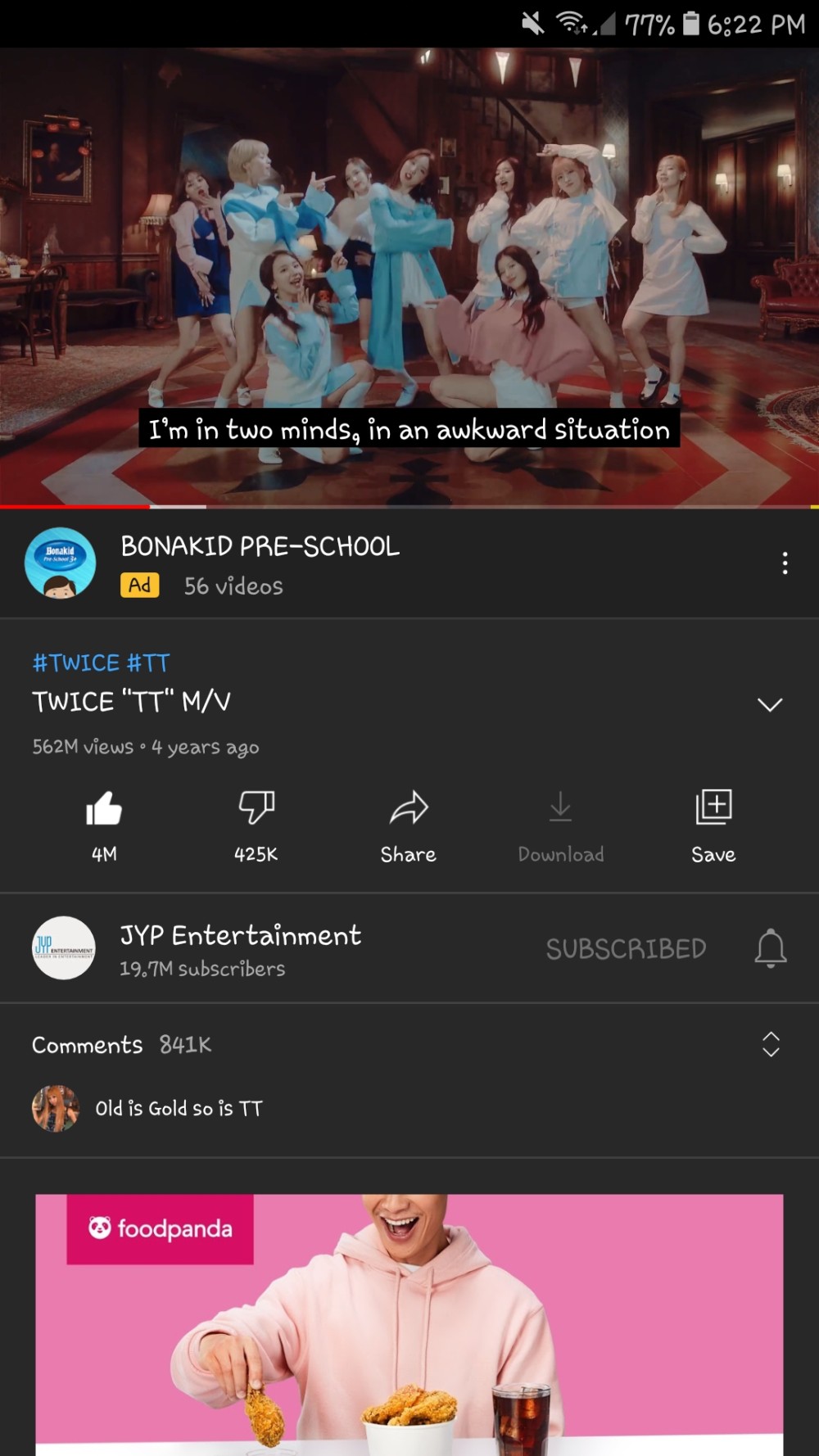 v live
