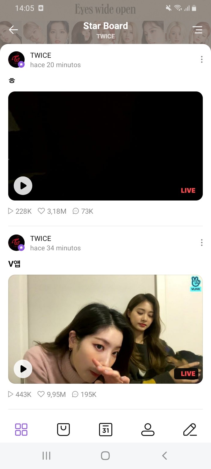 v live