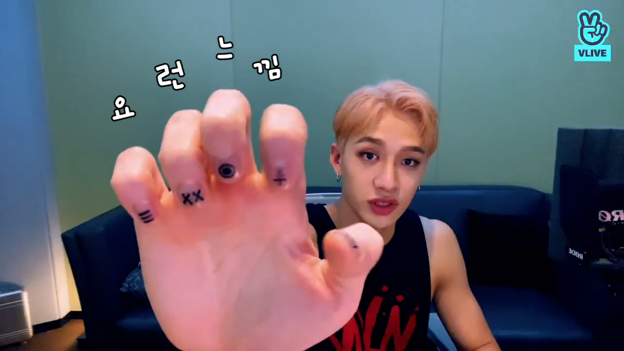 [Stray Kids] 찬이 손꾸 보고 ‘방찬 귀여워’로 심꾸(심장 꾸미기라는 뜻) 했어💘 (BANG CHAN showing his nails)