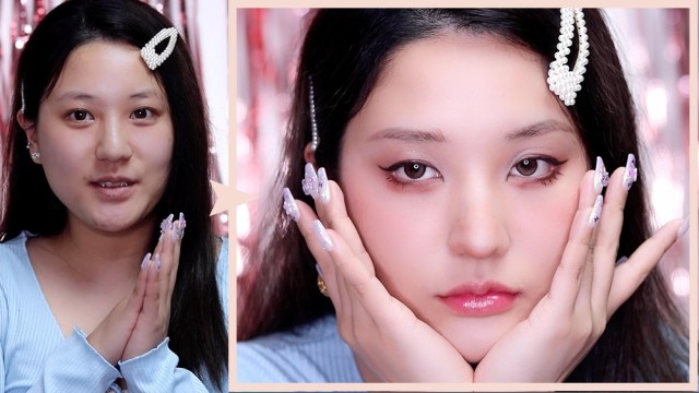 🐈‍⬛고양이상 하이틴 메이크업 Cat-like High teen makeup 🎀✨지속력 좋은 투쿨포스쿨 파우더팩트로 보송하게!